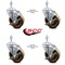 Service Caster 4 Inch High Temp Phenolic Swivel 3/8 Inch Threaded Stem Caster Set with Brake SCC-TS20S414-PHRHT-TLB-381615-4 - alternate 2